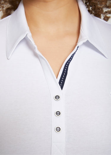 T-shirt jersey col polo manches courtes Blanc