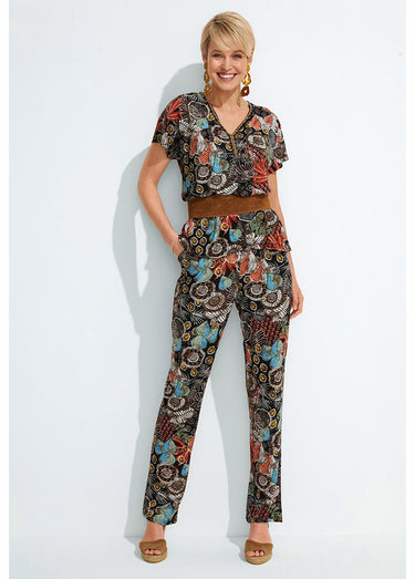 Tee-shirt manches kimono uni ou imprimé Noir/Tomette