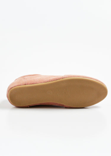 Baskets aspect daim à lacets, semelle plate Rose