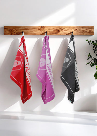 Lot de 3 torchons jacquard assortis, Miel 2R Rouge