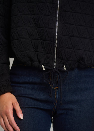 Veste zippée matelassée avec col montant Noir