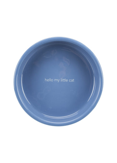 Gamelle céramique animaux, décor chats Bleu / Blanc