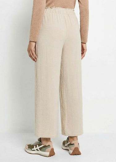 Pantalon large fluide en crêpe Beige