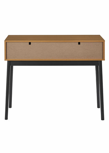 Console bois façon chevrons, 2 tiroirs Marron/Noir