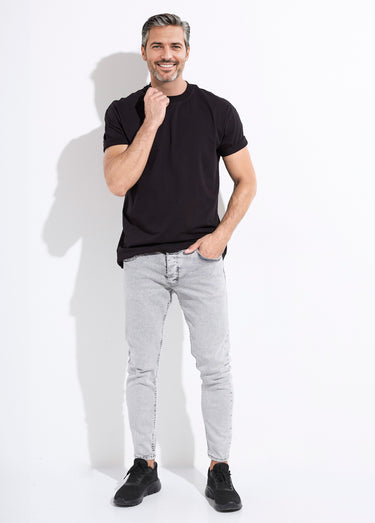 Jean 5 poches slim délavé, coupe slim Gris