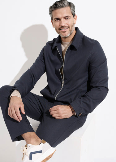Veste zippée légère casual chic Marine