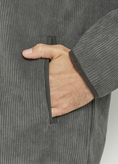 Veste chaude en velours col montant Gris
