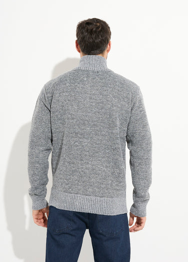 Pull col zippé chaud intérieur polaire Gris Clair