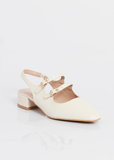 Escarpins slingback avec brides fines Beige