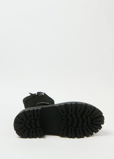 Boots boucles semelle crantée épaisse Noir