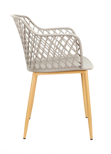Fauteuils outdoor dossier ajouré losange Taupe
