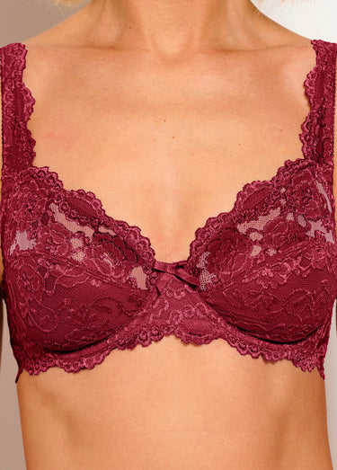 Soutien-gorge dentelle avec armatures Bordeaux