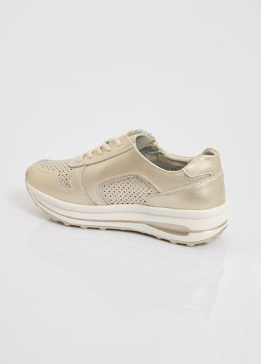 Baskets zippées en cuir compensées Dore