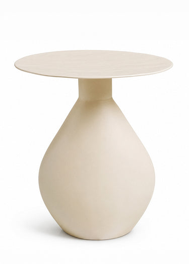 Table d'appoint émaillée haut. 40cm CALAIS Blanc Casse