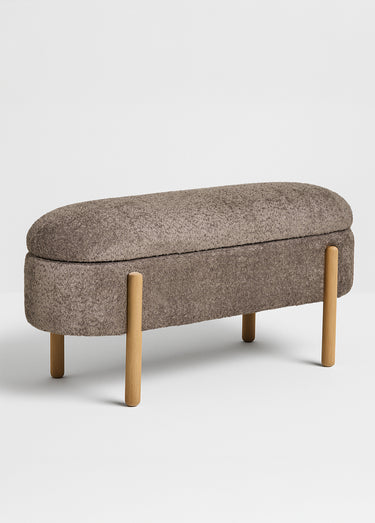 Banc de rangement avec pieds bois de pin Marron