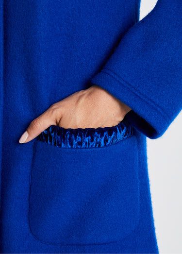 Peignoir robe de chambre long molleton Courtelle® Bleu