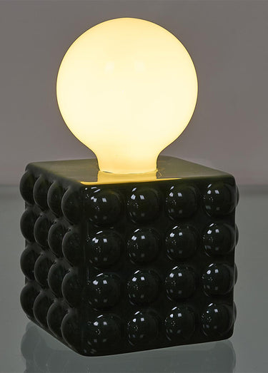 Lampe cube céramique nomade à piles Vert