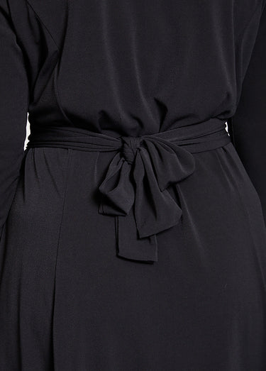 Robe courte cache-coeur en maille Uni Noir