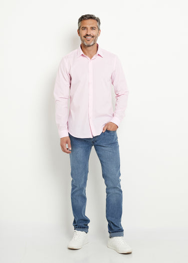 Chemise classique homme col standard Rose