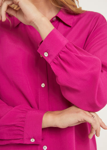 Chemisier boutonné long imprimé zébré Rose
