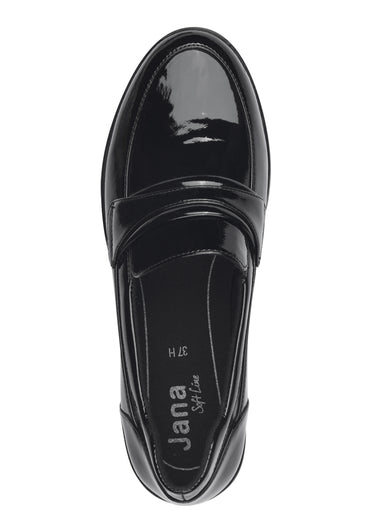 Mocassins vernis compensés Vernis Noir