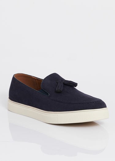 Mocassins compensés tendance en suédine Marine