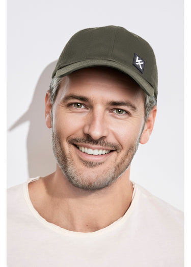 Casquette en twill de coton patch gomme Olive