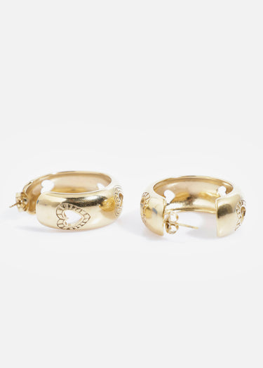 Créoles motifs cœurs acier inoxydable Dore