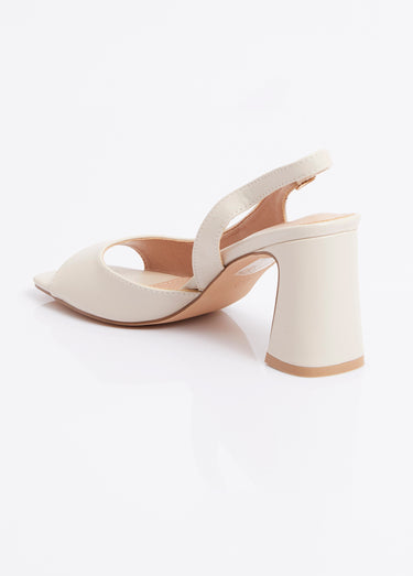 Escarpins bout ouvert, découpe féminine Beige