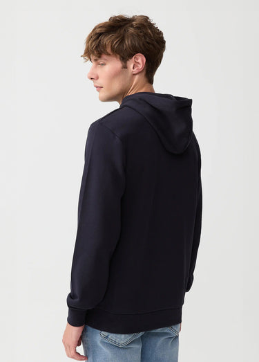 Sweat à capuche molletonné, poche kangourou Marine