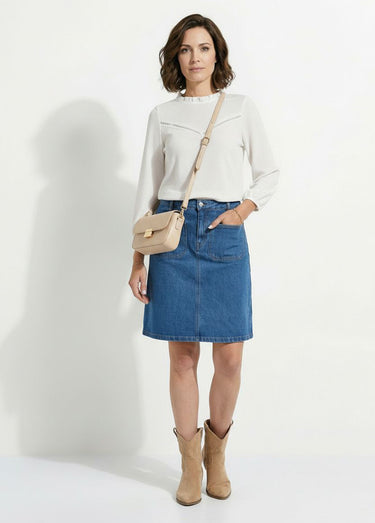 Sac besace en cuir Ecru