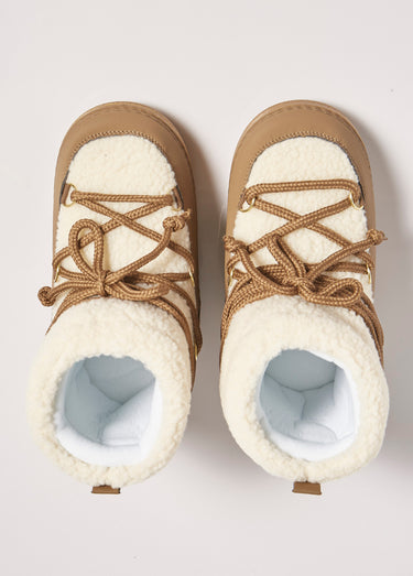 Boots en peau lainée style après ski Taupe