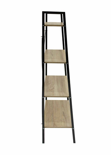 Etagère design large métal foncé et bois Beige/Noir