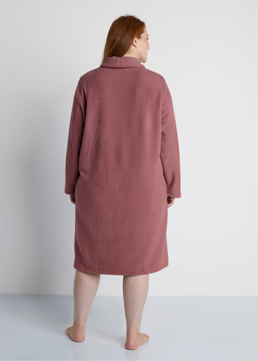 Peignoir robe de chambre polaire uni Bois De Rose