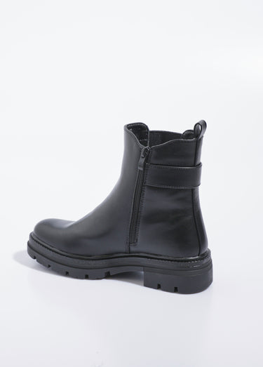 Chelsea boots semelle crantée et boucle Noir
