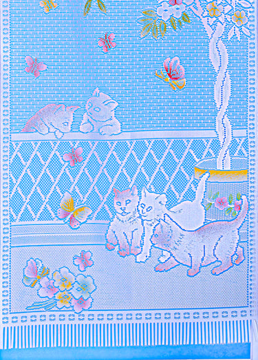 Paire de vitrages dentelle décor chats Imprime