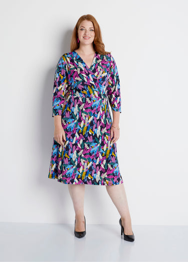 Robe courte cache-coeur imprimée Imprime Parme