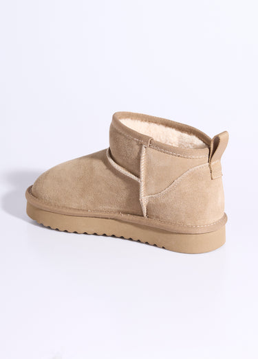 Low boots fourrées semelle compensée Taupe