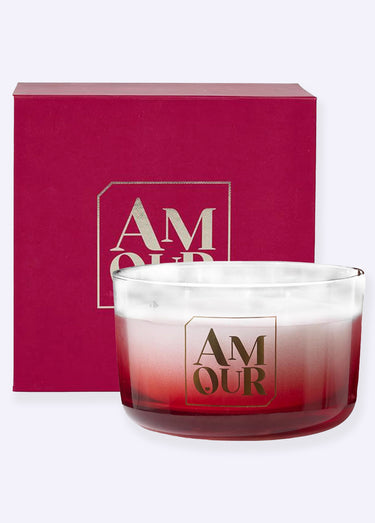 Bougie 3 mèches Amour + coffret Rouge