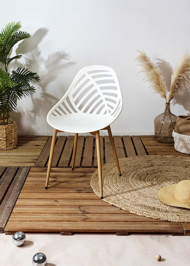 Chaises d'extérieur dossier fantaisie Blanc