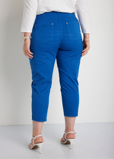 Pantacourt taille élastiquée 5 poches Bleu Dur
