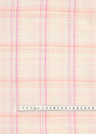 Coupon tissu carreaux en coton, Delhi Rose