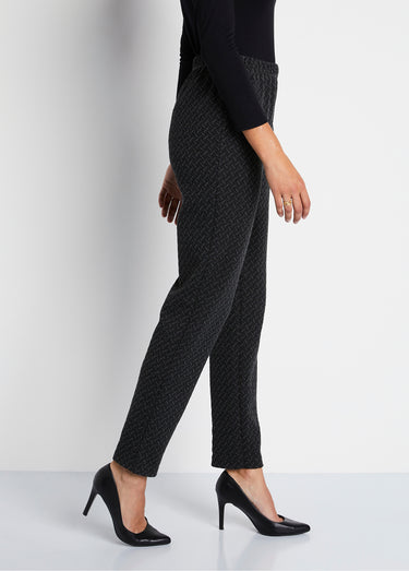 Legging droit ceinture élastiquée avec laine Noir/Anthracite