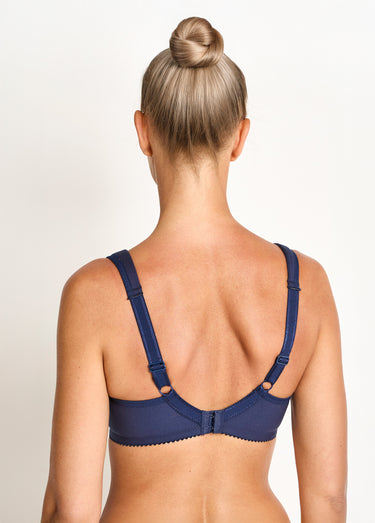 Soutien-gorge avec armatures brodé grand maintien Marine