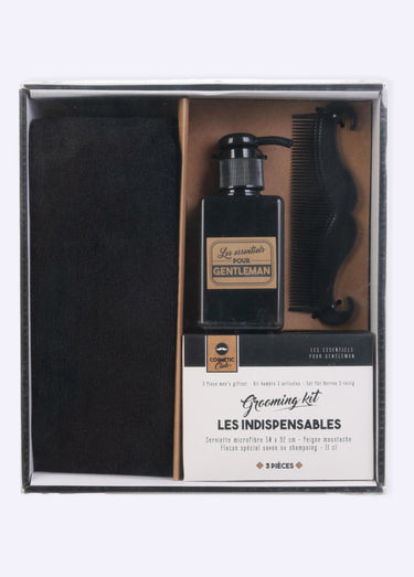 Coffret soin 3 pièces barbe et moustache Noir