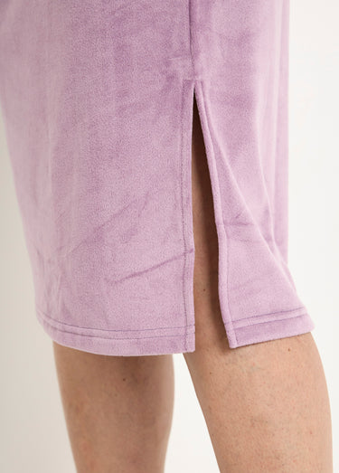 Chemise de nuit polaire mi-longue brodée Violine