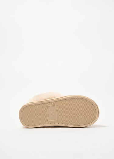 Chaussons mules avec fourrure synthétique Beige