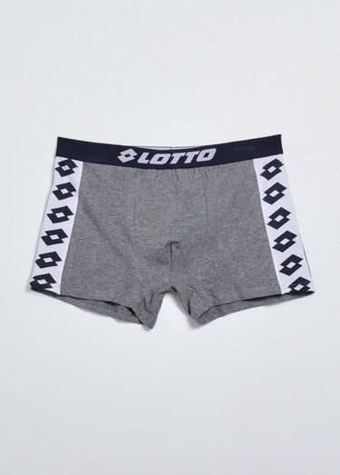 Boxer coton avec bandes logo Gris