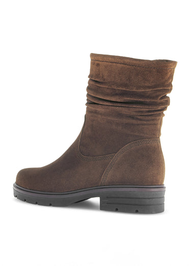 Boots casual en cuir plissé aspect daim Whisky