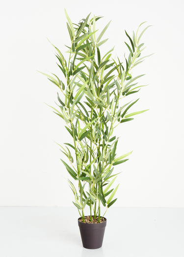 Grande plante artificielle Bambou + pot Noir